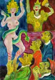 Albert Birkle, Schlangentänzerin, 1978, Oil on canvas