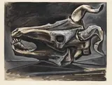 Pablo Picasso, Le Crâne de Chèvre, 1952, Etching in colours