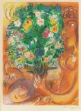Marc Chagall, Frau mit Strauss, 1967, Lithograph in colours