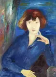 Albert Birkle, Mädchen im blauen Kleid, 1929, Oil on canvas