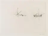 Emil Nolde, Schiffe bei Windstille (Ruhende Schiffe), 1907, Drypoint