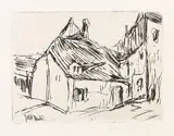 Karl Schmidt-Rottluff, Altdresdner Häuser, 1908, Etching
