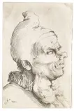 Jusepe de Ribera gen. Lo Spagnoletto, Großer Groteskenkopf, 1620, Etching