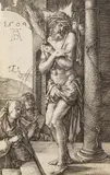 Der Schmerzensmann an der Säule by Albrecht Durer, 1509, Engraving, sold Apr 2009