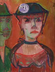 Karoline Wittmann, Dame in Herrenbegleitung, 1962, Oil