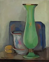 Stillleben mit grüner Vase by Martel Schwichtenberg, 1924, Oil on canvas, sold Apr 2009