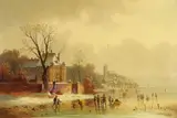 Anton Doll, Winterlandschaft mit Schlittschuhläufern