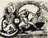 Wilhelm Morgner, Totentanz IV, 1915, Pen and India ink drawing