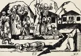 Wilhelm Morgner, Petri Kreuzigung, 1914, Pen and India ink drawing