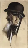 Richard Müller, Kopf eines alten Mannes mit Melone