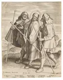 Pieter Brueghel d. Ä., Nach - Christus und zwei Jünger auf dem Weg nach Emmaus, 1571, Engraving