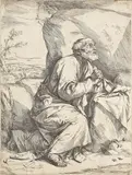 Jusepe de Ribera gen. Lo Spagnoletto, Die Buße des Heiligen Petrus, 1621, Etching
