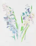 Lilien und Rittersporn by Oskar Kokoschka, 1967, Lithograph in colours, sold Apr 2009