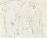 Alpbauer beim Melken by Ernst Ludwig Kirchner, 1918, Pencil drawing, sold Apr 2009