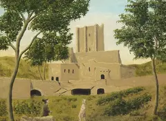 André Bauchant, Landschaft mit Burgruine, 1931, Oil on canvas