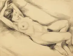 Eric Isenburger, Weiblicher Akt, 1929, Charcoal drawing