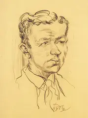 Männerkopf by Ludwig Meidner, 1919, Charcoal drawing, sold Apr 2009