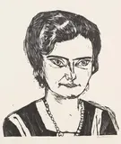 Max Beckmann, Bildnis Frau H.M. (Naila), 1923, Woodcut