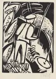 Der Angler by Karl Schmidt-Rottluff, 1923, Woodcut, sold Apr 2009