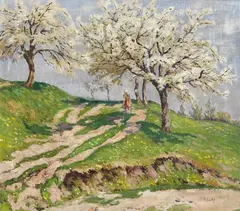 Hermann Euler, Frühlingslandschaft, 1930, Oil on canvas