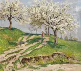 Hermann Euler, Frühlingslandschaft, 1930, Oil on canvas