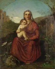 Vojtěch Hynais, Madonna mit Kind in einer Landschaft, 1873, Oil on canvas