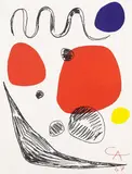 Red, blue and yellow spheres by Alexander Calder, 1967, Lithograph in colours, sold Apr 2009