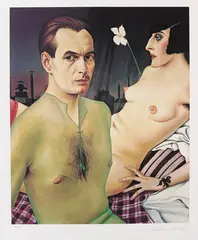 Christian Schad, Selbstbildnis 1927, 1927, Silkscreen in colours