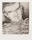 Christian Schad, Die Rüstung (Selbstbildnis), 1969, Etching