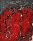 Kleines rotes Bild by Emil Schumacher, 1961, Oil on canvas, sold Dec 2008