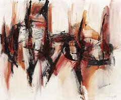 Komposition Nr. 35 by Peter Brüning, 1960, Oil on canvas, sold Dec 2008