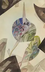 Carl Buchheister, Komposition Schwebende Formen im Raum I, 1923, Watercolour