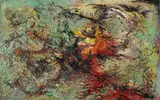 gejagt by Bernard Schultze, 1956, Oil on fibreboard, sold Dec 2008