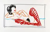 Tom Wesselmann, Fast sketch red stocking nude, 1991, Silkscreen in colours