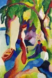 August Macke, Frauen am See (Die Landung), 1913, Watercolour