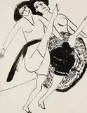 Zwei Tänzerinnen by Ernst Ludwig Kirchner, 1910, Brush and India ink drawing, sold Dec 2008