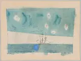 Lyonel Feininger, Ohne Titel (Ship at the Sea, Ships and Iceberg), 1946, Pen and India ink