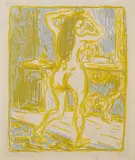 Mädchen vor Spiegel by Ernst Ludwig Kirchner, 1907, Lithograph in colours, sold Dec 2008