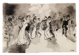 Emil Nolde, Tanzpaare in einem Ballsaal, 1908, Brush and India ink