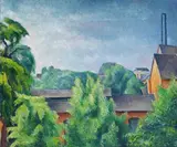 Alexander Kanoldt, Fabrik hinter Bäumen