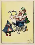 Heinrich Zille, Liebespfänder (Berliner Gören am Kinderwagen)