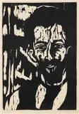 Porträt Alex (Alexander Gerbig) by Ernst Ludwig Kirchner, 1908, Woodcut, sold Dec 2008