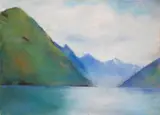 Lesser Ury, Motiv vom Gardasee, 1890, Pastel