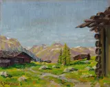 Philipp Bauknecht, Berglandschaft mit Hütten, 1910, Oil on canvas