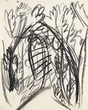 Waldinneres Fehmarn by Ernst Ludwig Kirchner, 1912, Chalk drawing, sold Dec 2008