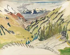 Schweizer Berge by Erich Heckel, 1928, Watercolour, sold Dec 2008
