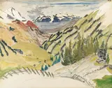 Schweizer Berge by Erich Heckel, 1928, Watercolour, sold Dec 2008