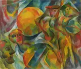 Curt Ehrhardt, Theatre, Oil on cardboard