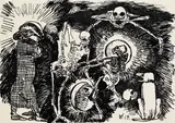 Wilhelm Morgner, Totentanz III, 1914, Pen and India ink drawing