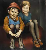 Ernest Neuschul, Kinderbildnis, 1930, Oil on canvas